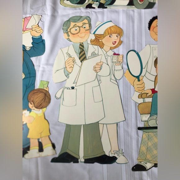 Vtg 1980s Die-cut Careers Characters Set - Picture 6 of 16